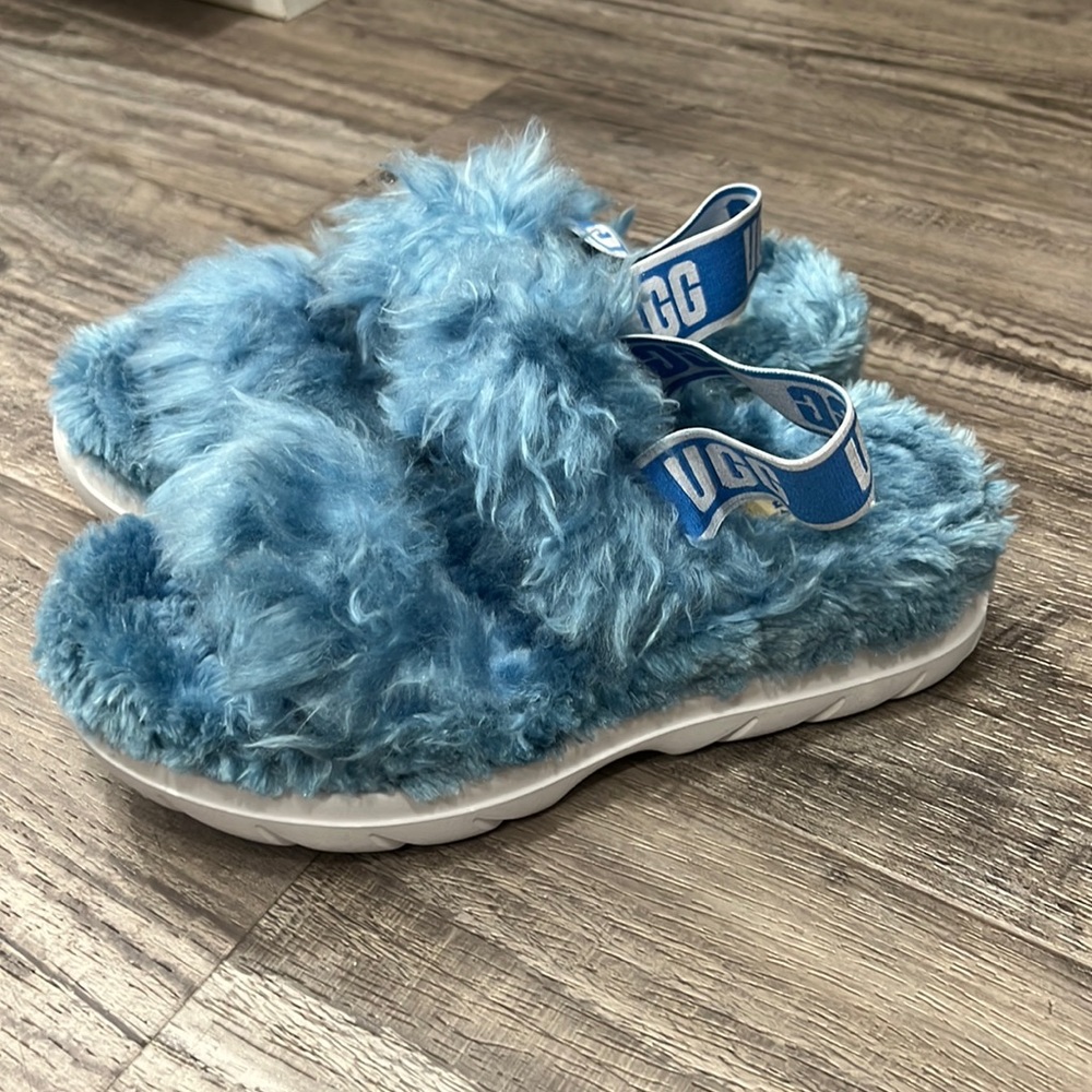 New UGG Blue Fluff Sugar Sandal